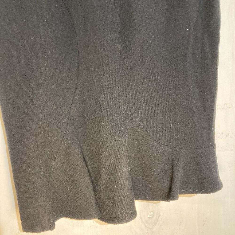 Givenchy Black Virgin Wool Mini Pencil Skirt Mermaid Hem Sz 44 Peplum‎ Designer - Picture 5 of 9